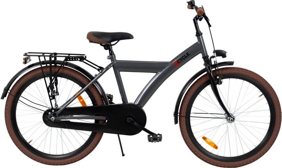 2Cycle -Jongensfiets 24 inch Antraciet Kinderfiets 24 inch fiets