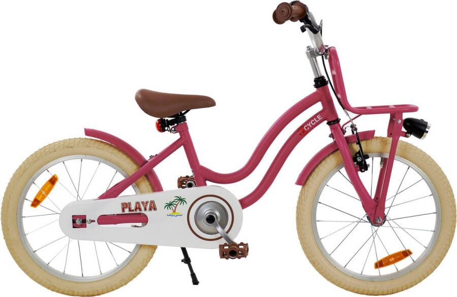 2Cycle Playa Kinderfiets 18 inch Voordrager Roze Meisjesfiets 18 inch fiets
