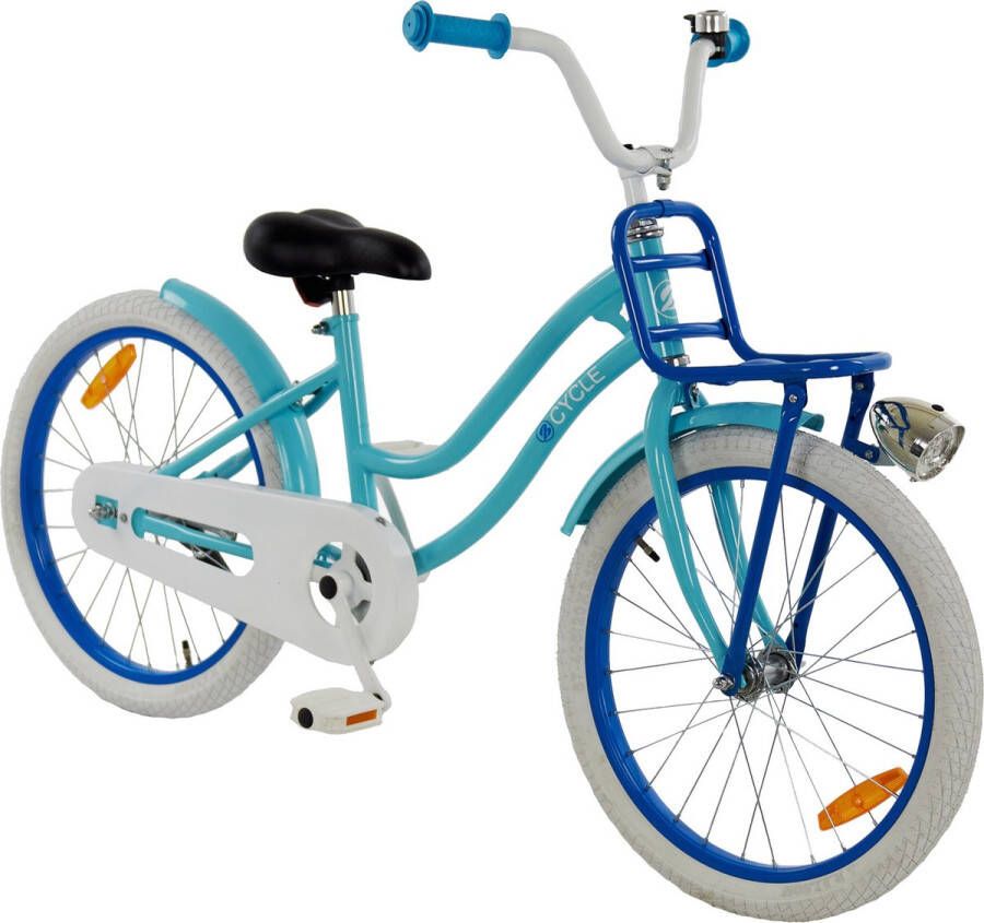 2Cycle Lady Kinderfiets 18 inch Voordrager Blauw Meisjesfiets 18 inch fiets