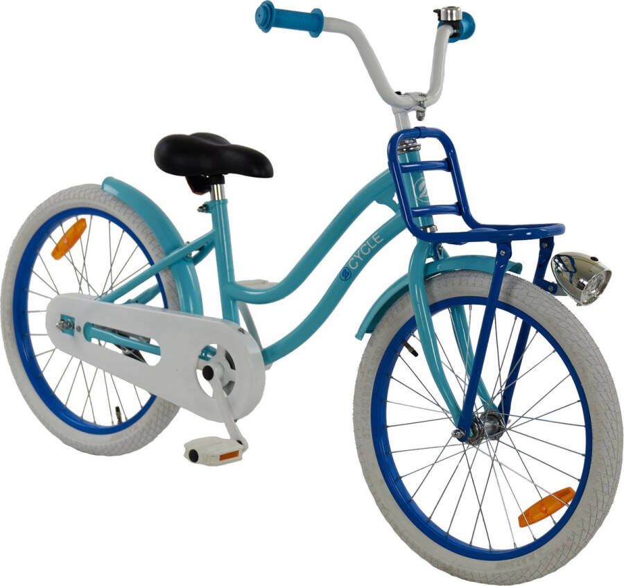 2Cycle Lady Kinderfiets 20 inch Voordrager Blauw Meisjesfiets 20 inch fiets