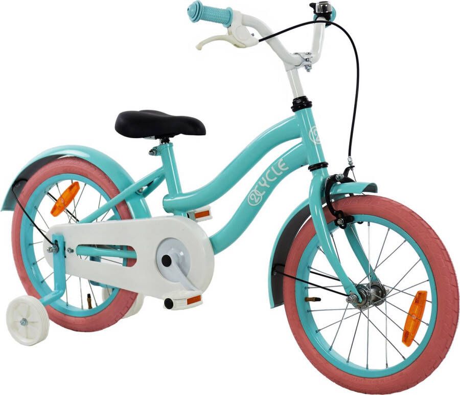 2Cycle Pretty Kinderfiets -16 inch Groen Meisjesfiets 16 inch fiets