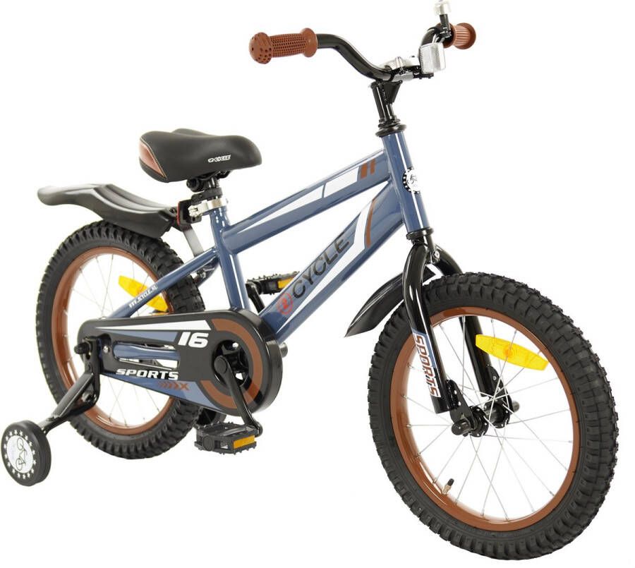 2Cycle Sports Kinderfiets 16 inch Grijs Jongensfiets -16 inch fiets