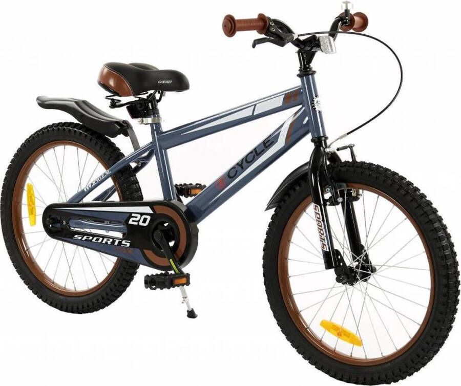 2Cycle Sports Kinderfiets 20 inch Blauw-Grijs -Jongensfiets 20 inch fiets