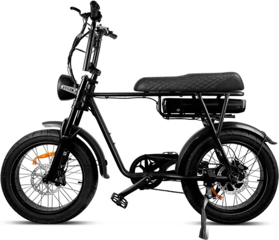7Go EB2 Elektrische Fatbike Gratis Kettingslot Gratis Bekerhouder 20 Inch 250W Motor 7 Versnellingen 80 km Actieradius Hydraulische Schijfrem Zwart