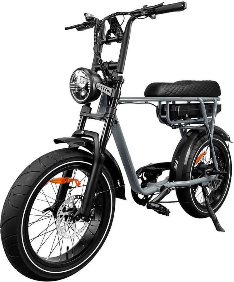 7Go EB2 – Elektrische Fatbike E-Bike – Nieuw Model – Grijs – 250W Motor – Max 25 km u – 7 Versnellingen – Hydraulische Rem