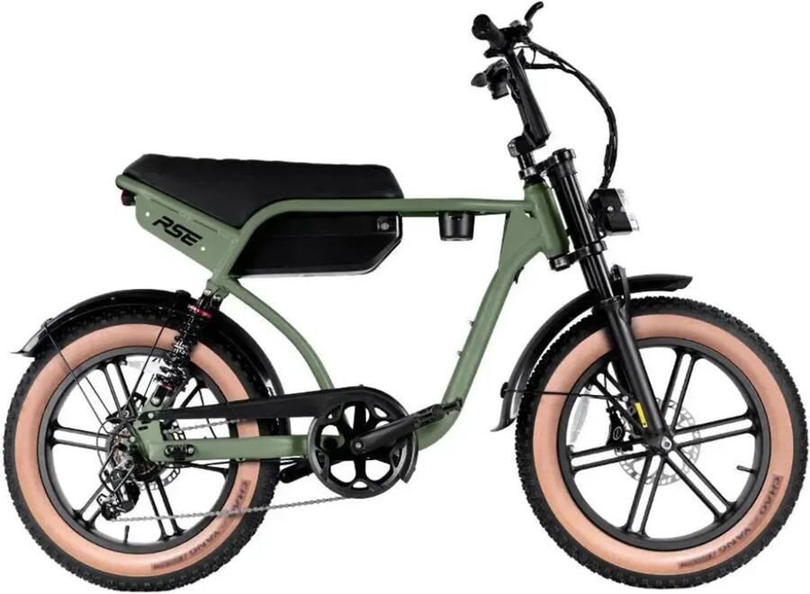 7Go RSE Elektrische Fatbike Ingebouwd Alarmsysteem Inclusief Voetsteuntjes Inclusief Bekerhouder NFC-chip -20 Inch 250W Motor 7 Versnellingen 60 km Actieradius Hydraulische Schijfrem Groen