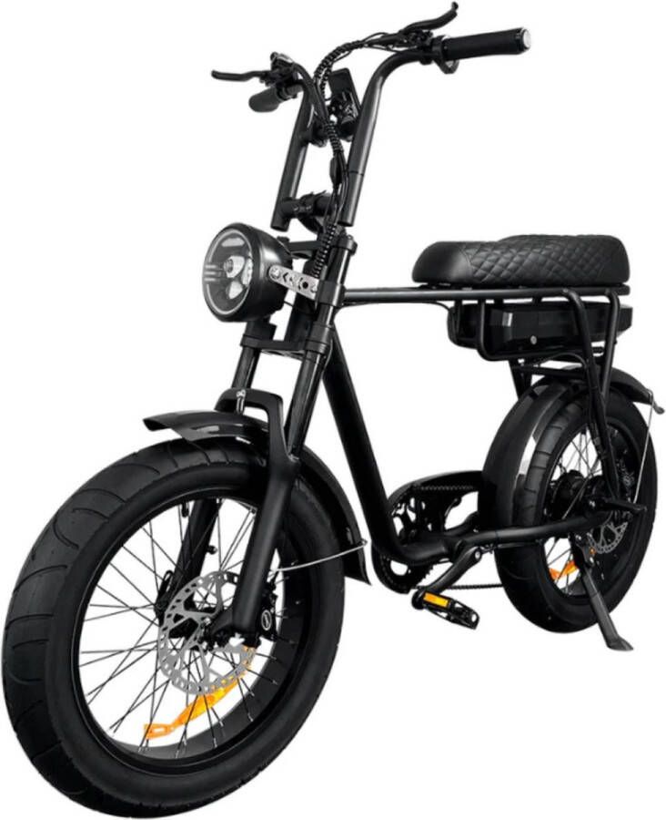 7Go EB2 Elektrische Fatbike Gratis Kettingslot Gratis Bekerhouder 20 Inch 250W Motor 7 Versnellingen 80 km Actieradius Hydraulische Schijfrem Zwart