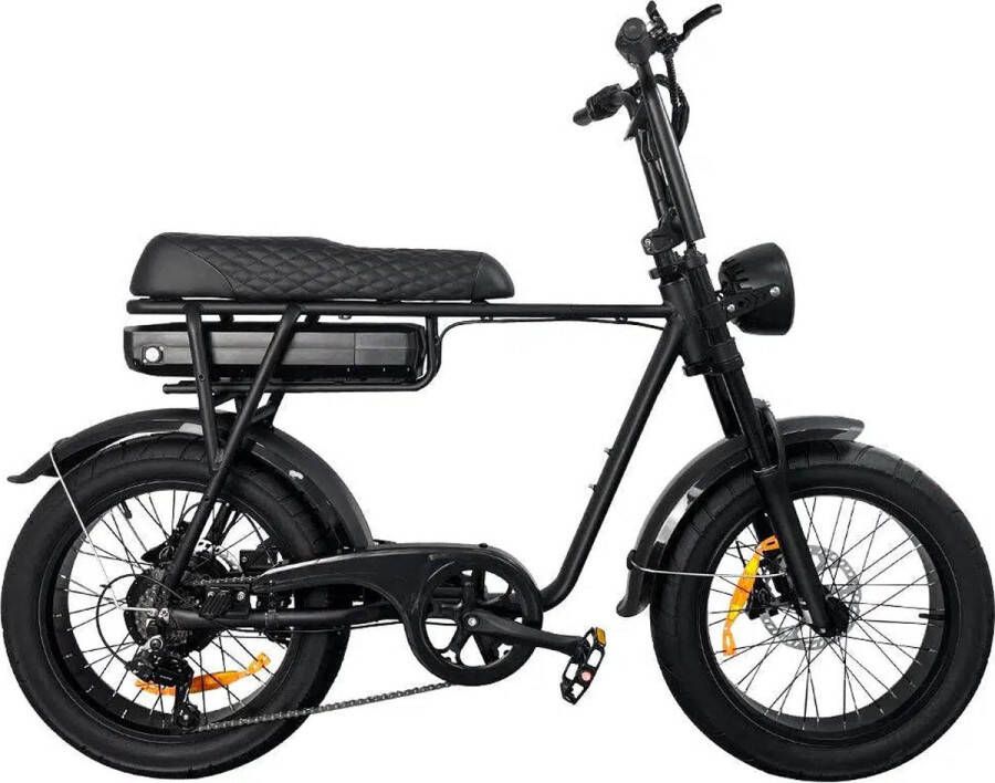 7Go EB2 – Elektrische Fatbike E-Bike – Nieuw Model – Zwart – 250W Motor – Max 25 km u – 7 Versnellingen – Hydraulische Rem