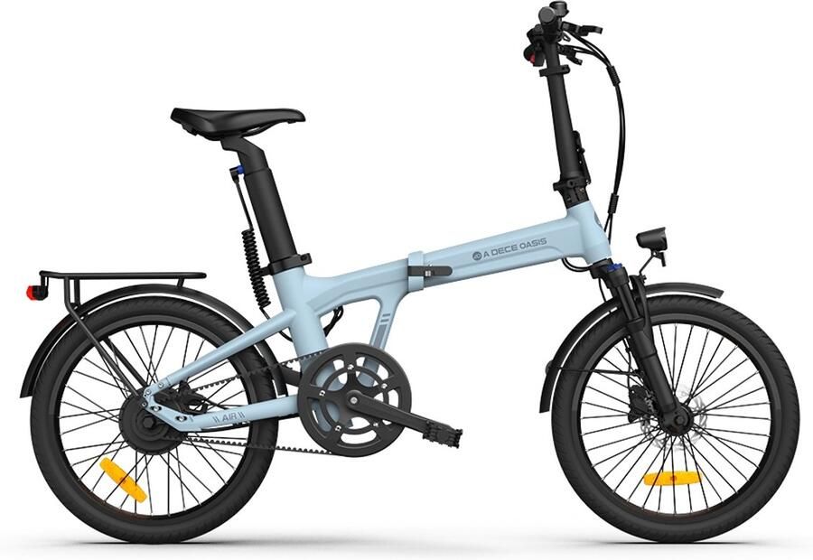 A Dece Oasis ADO Air 20PRO Elektrische fiets bafang motor |vouwfiets riemaandrijving stadsfiets 20 inch hydraulische rem E-EN achterrek met gereedschap mobiele telefoonhouder Blauw