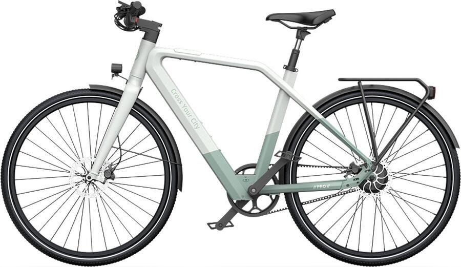 A Dece Oasis Ado Air30 Pro- Elektrische fiets bafang motor GPS diefstalbeveiliging automatisch schakelende in-wheel motor -riemaandrijving stadsfiets 700C hydraulische rem E-EN achterrek met gereedschap Groen