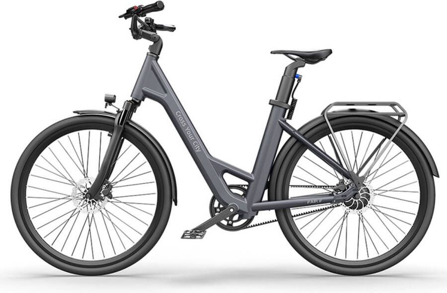 A Dece Oasis A28 Air Elektrische stadsfiets Grijs Samsung batterij Carbon Belt Torque Sensor IPX7 Display Hydraulische schijfremmen Voorvork met vering