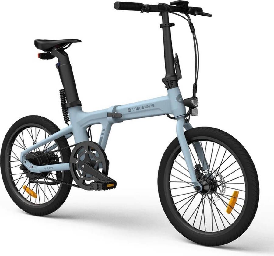 A Dece Oasis ADO Air 20 Elektrische vouwfiets Blauw 16kg EU Goedgekeurd 250W 25km u 100km range samsung batterij hydraulische schijfremmen torque sensor koolstof riem