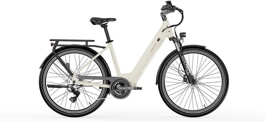 A-Spadz City Pro Elektrische Stadsfiets Gravel Grijs 27.5 inch Accu 540Wh (36V 15Ah) 250W (35Nm) Ananda Motor Shi o 7 Versnellingen Hydraulische Rem