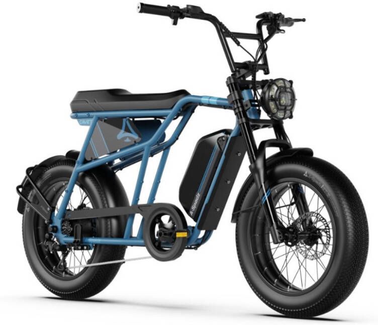 A-Spadz CAVET Air Elektrische Fatbike Inclusief Voetsteuntjes 20 Inch 250W Motor 7 Versnellingen 100 km Actieradius Hydraulische Schijfrem Blauw - Foto 2