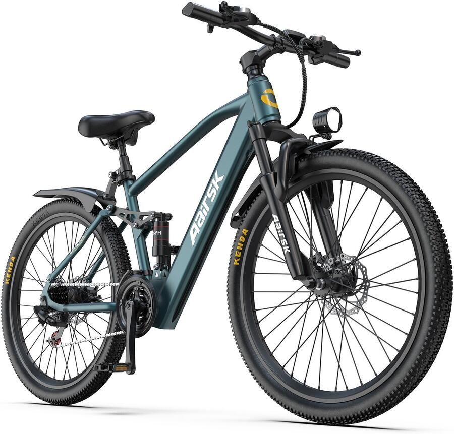 Aairsk Elektrische Fiets 24 Inch EU-nor 250W(Actieradius 65km) Trapondersteuning tot 25 km u – Shi o 7-Versnelling – NFC Startfunctie – Slim Ontworpen voor Dagelijkse Mobiliteit – Zeegroen Kleur
