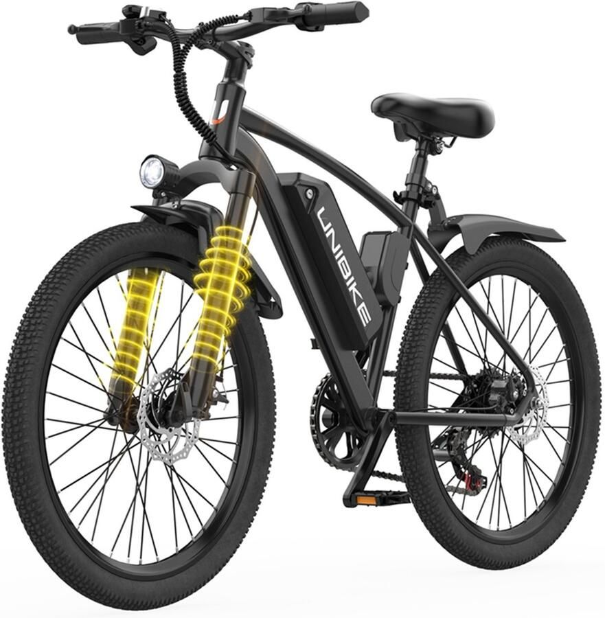 Aairsk UNIBIKE Elektrische Stadsfiets voor Volwassenen 250W Motor 36V 10Ah Accu 26 All-Terrain Banden Shi o 7 Versnellingen LCD Display Voorvorksuspensie NFC Startfunctie Het maximale bereik is 100 km - Foto 2