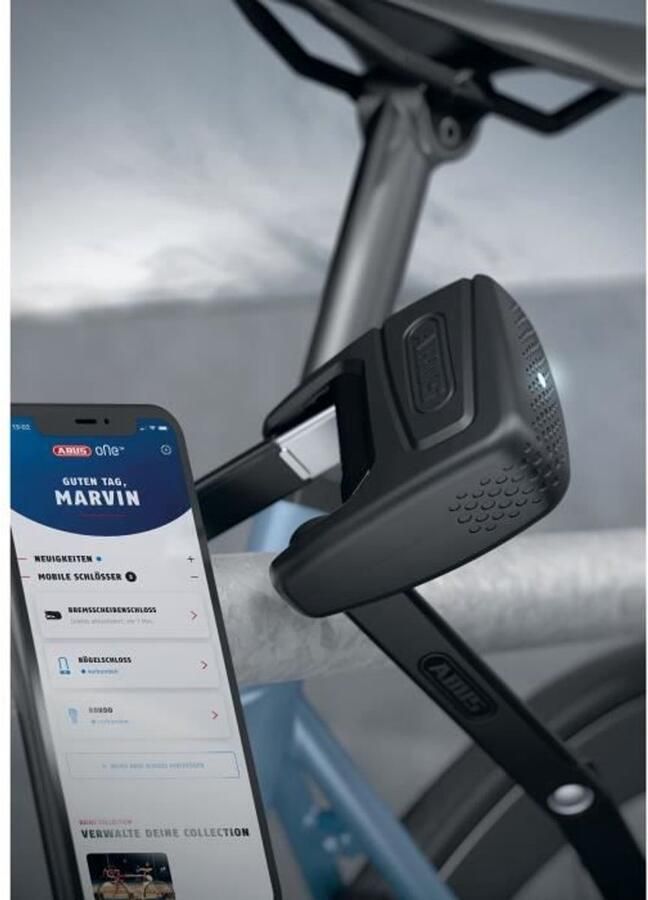 ABUS Fietsslot Smart vouwslot met alarm BORDO™ One 6000A Security level 10 zwart 120 cm Geschikt voor elektrische fietsen en stadsfietsen