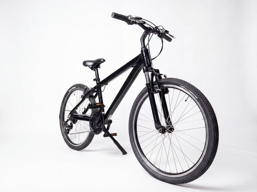 Adams 24 inch Mountainbike Fiets voor Tieners – 21 Versnellingen – Licht Aluminium Frame – V-brake zwart