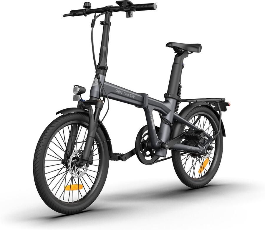 Ado Elektrische vouwfiets- ebike Hydraulische schijfrem vering voorvork 20inch 36V 9.6ah -Typr Air 20S Donker Grijs