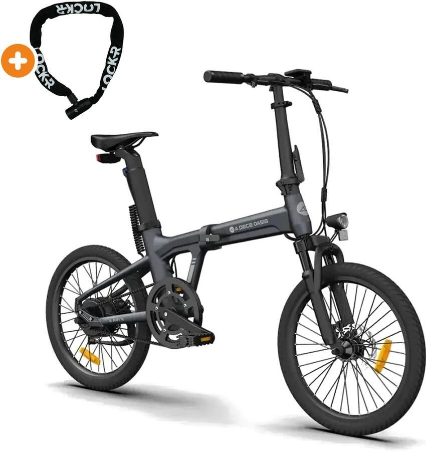 Ado Air 20S Elektrische Vouwfiets 20 inch 250W motor Actieradius tot 100 km Hydraulische schijfrem 346Wh accu Grijs
