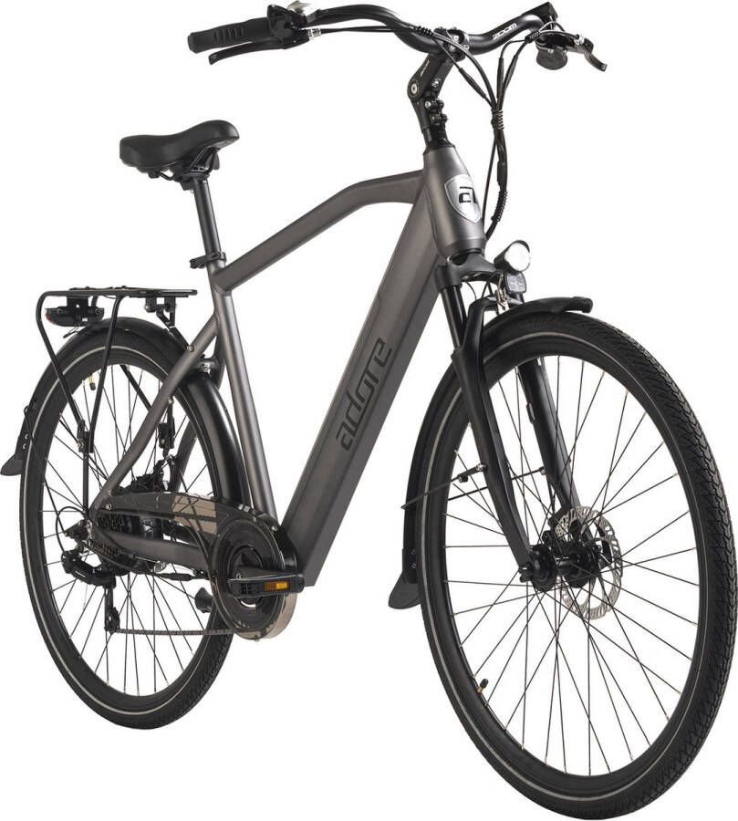 Adore Fiets (elektrisch) E-Citybike 28 aluminium stadsfiets CV-190 achtermotor 45NM 12 8Ah antraciet mat 53 cm