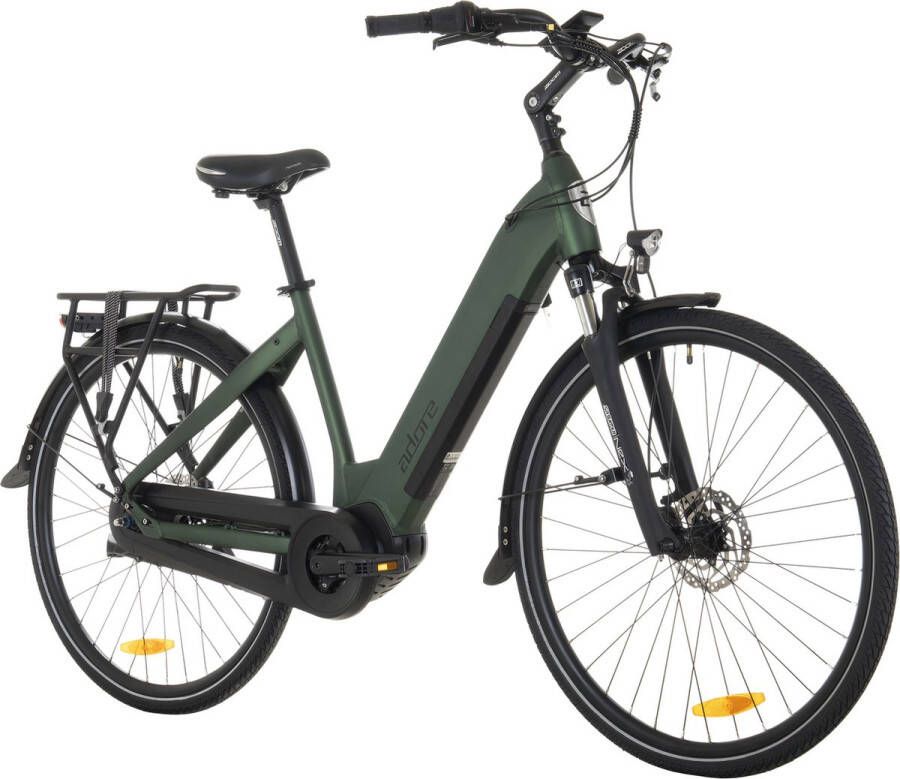 Adore Fiets (elektrisch) E-Citybike 28 aluminium stadsfiets CX-280 middenmotor 60NM 15Ah British Green mat 48 cm