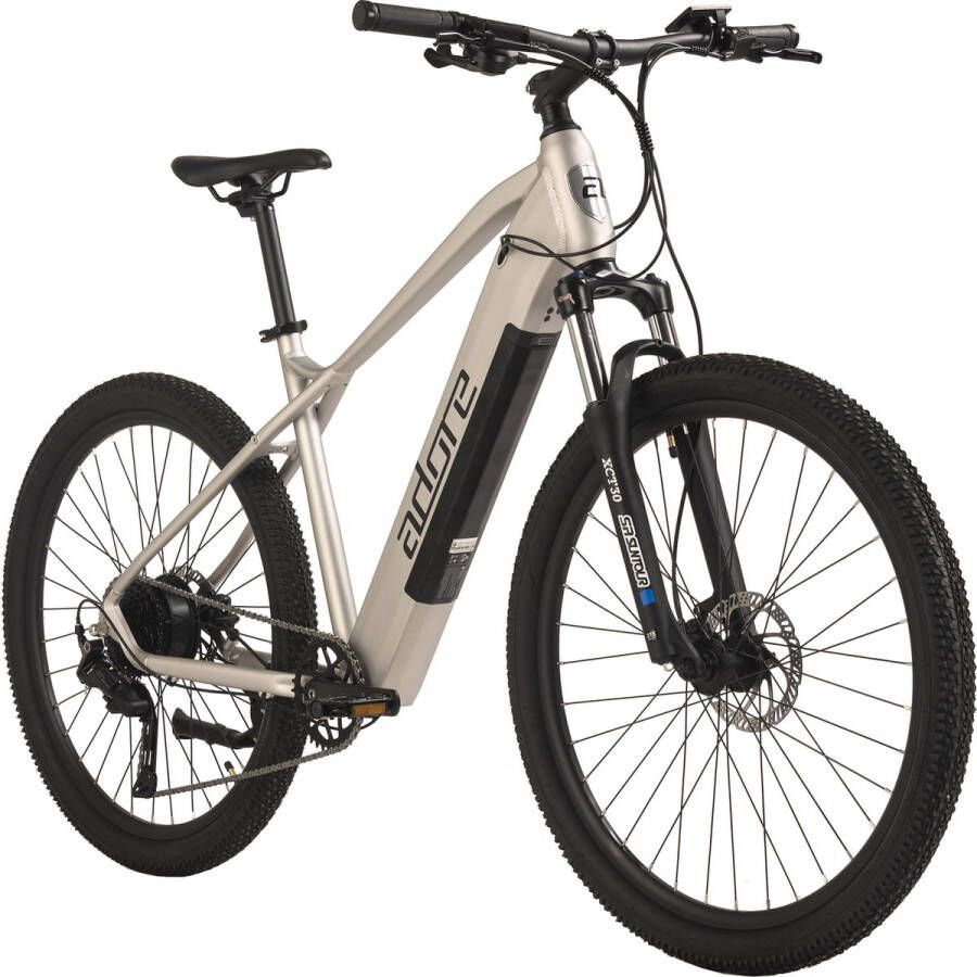 Adore Fiets (elektrisch) E-MTB 27 5” Alu Mountainbike GV-650 Heckmotor 50NM 15Ah Geborsteld Zilver mat 48 cm