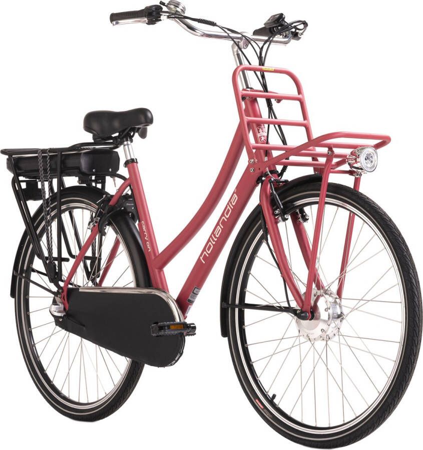 Adore Fiets (elektrisch) E-stadsfiets dames Hollandia Carry on 28'' e-bike 3 versnellingen rood