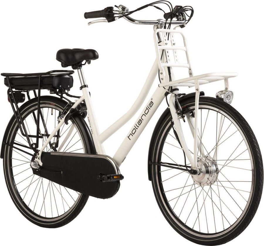 Adore Fiets (elektrisch) E-stadsfiets dames Hollandia Carry on 28'' e-bike 3 versnellingen wit