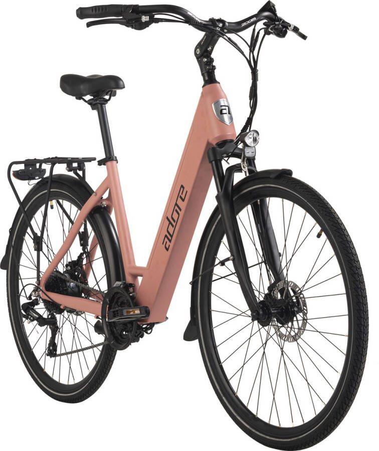 Adore Fiets (elektrisch) e-trekkingfiets 28” Aluminium trekking e-bike ATR-180 achtermotor 50NM 12 8Ah Vintage Rosé 48 cm