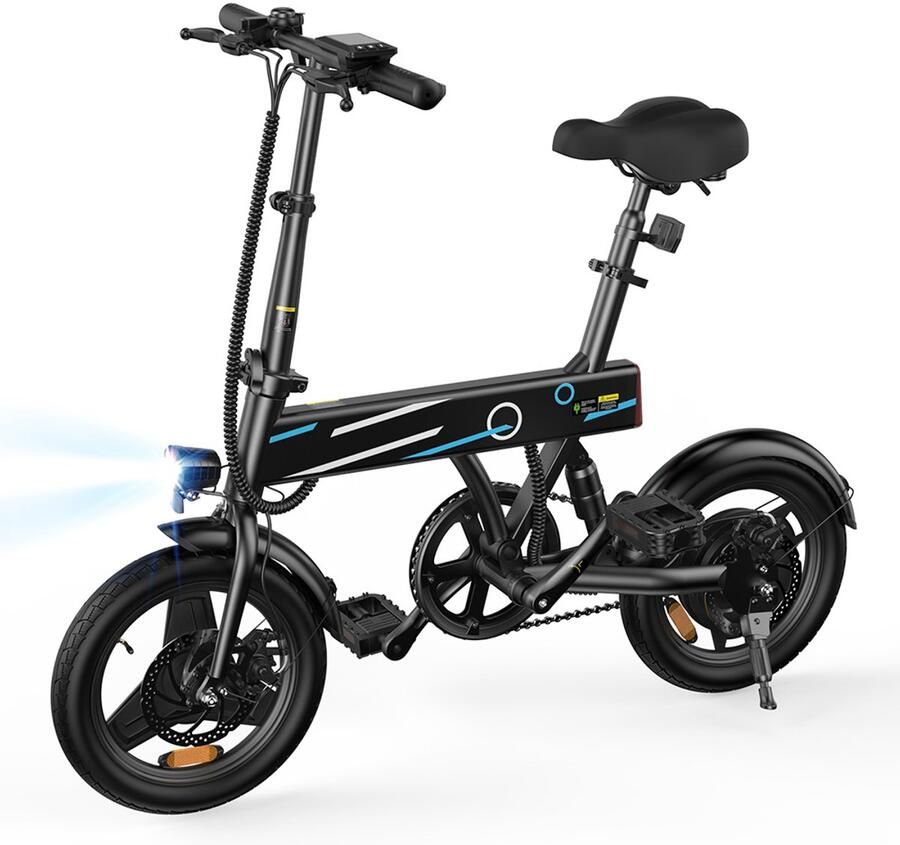 AGILERIDE Opvouwbare Elektrische Fiets EB1 14 inch Met trapondersteuning Slim LCD-display 36V 7 8Ah Dubbele schijfrem Stedelijk woon-werkverkeer