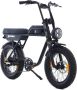 AGM GT250 Eletktrische Fatbike Tweepersoonszadel Telefoonoplader 20 Inch 250W Motor 7 Versnellingen 80 km Actieradius Hydraulische Schijfrem Zwart - Thumbnail 1