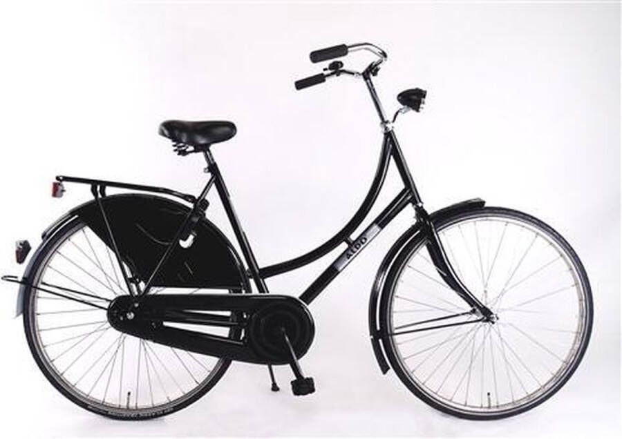 ALDO 28 inch omafiets basic 50cm zwart rvs velg