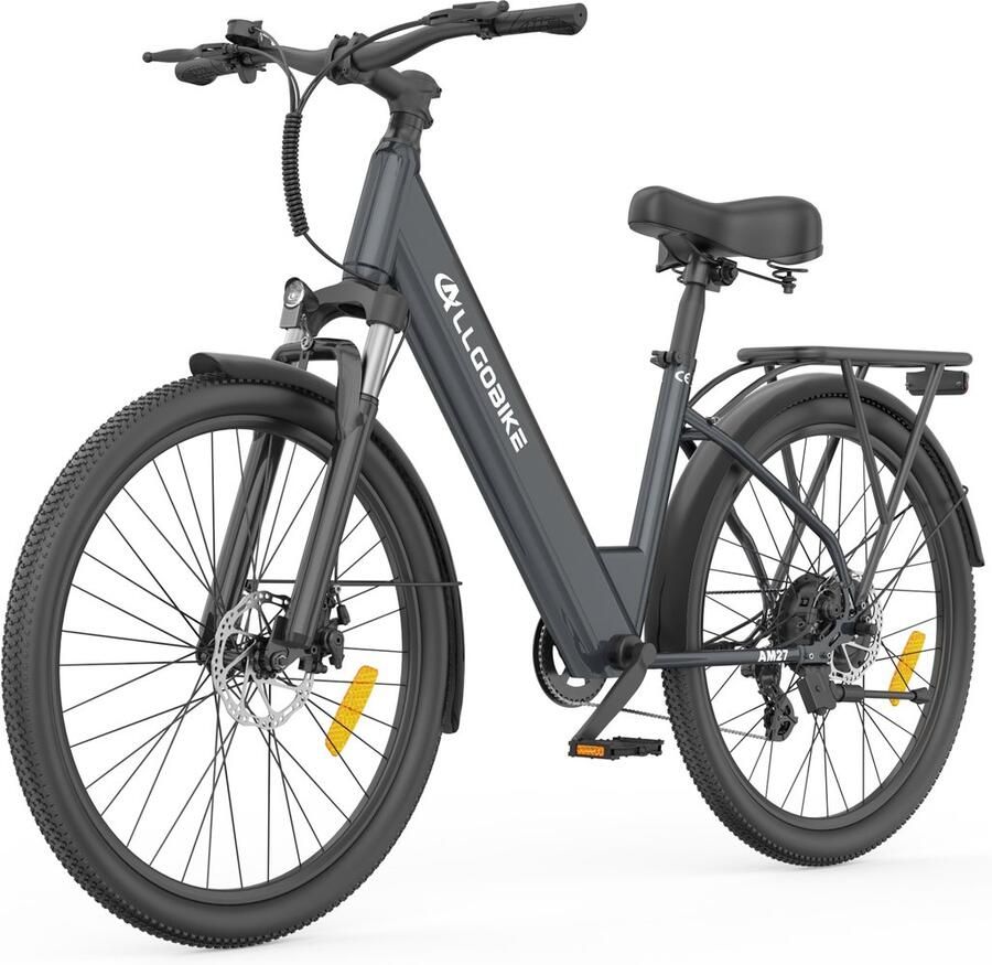 Allgobike AM27 27 5 Elektrische Fiets 250W 36V 15Ah 7 Versnellingen 50-100 km Actieradius Stads- & Licht Offroadfiets LED Display-Grijs