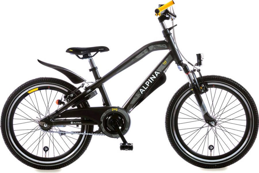 Alpina Trial fiets 20 inch Space Black Matt Mountainbike Jongensfiets Zwart