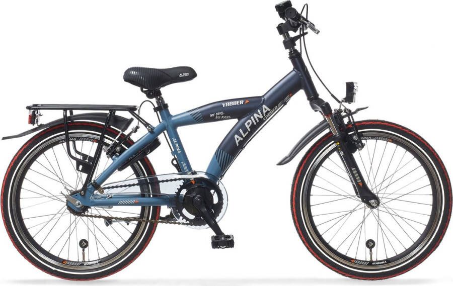 Alpina Yabber Jongensfiets 22 inch Stone Blue Matt Navy Blue Matt 7 Versnellingen Crossfiets Mountainbike Blauw