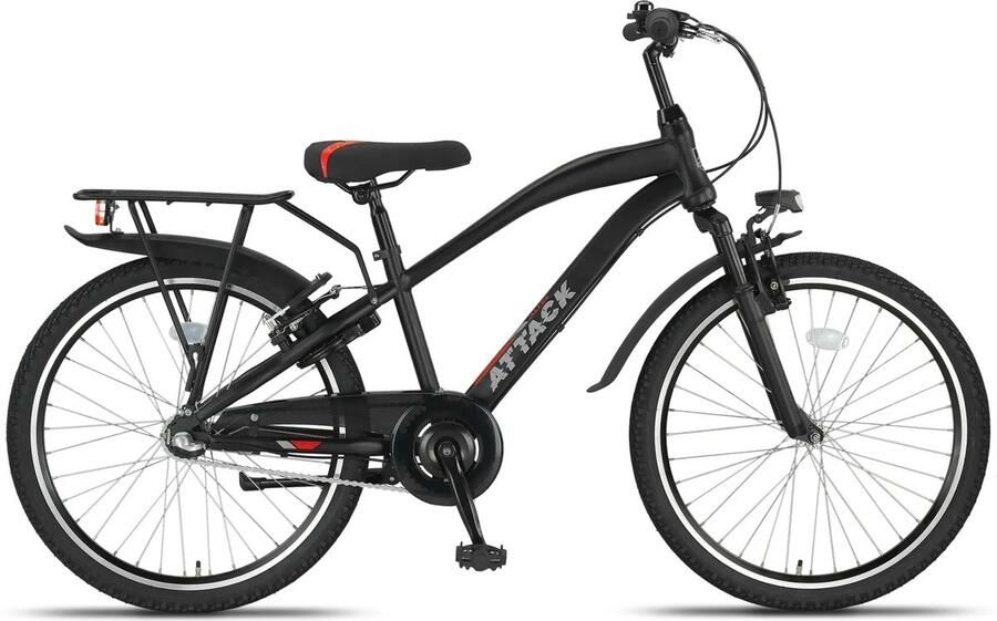 Altec Attack Allroad Kinderfiets Jongensfiets Mountainbike 24 inch 3 versnellingen Zwart