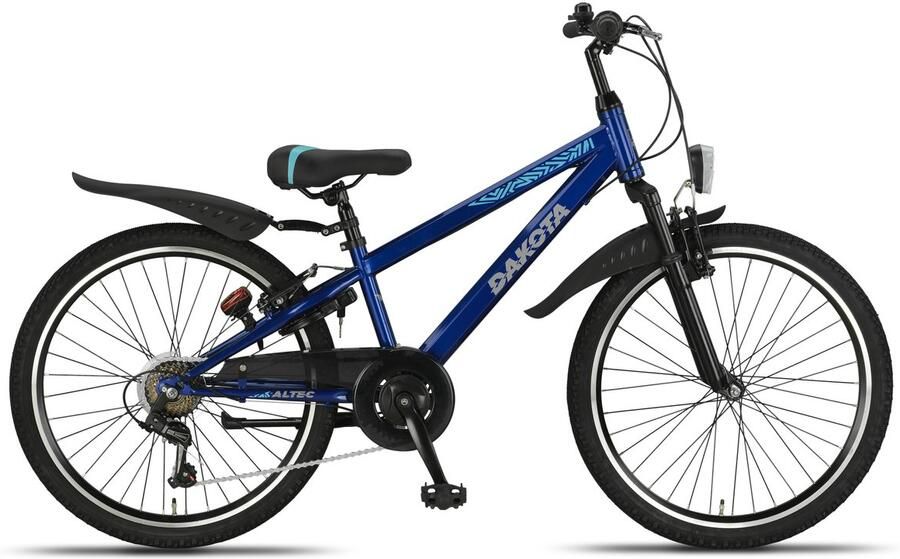 Altec Dakota Mountainbike Jongensfiets 24 Inch Kinderfiets voor 8 tot 12 Jaar 130-145 cm 7V V-Brakes Navy