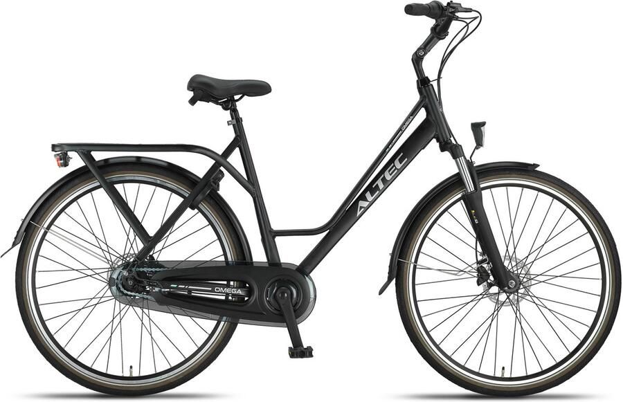 Altec Damesfiets Omega 28 Inch 55 cm Dames 7V Hydraulische schijfrem Matzwart