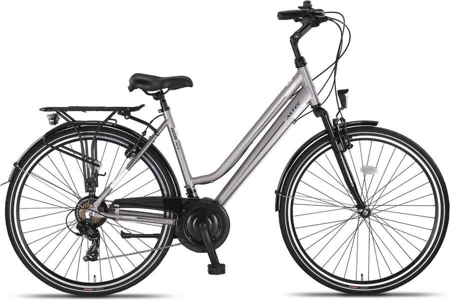 Altec Damesfiets Ventura Trekking 28 Inch 50 cm Dames 21V V-Brakes Zilver