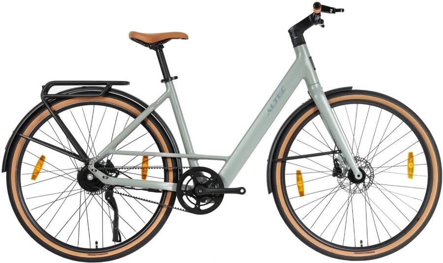 Altec Dance Elektrische Damesfiets Elektrische Urban fiets Riembelt Hydraulische Schijfremmen 28 inch Grijs