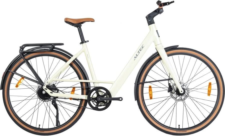 Altec Dance Elektrische Damesfiets Elektrische Urban fiets Riembelt Hydraulische Schijfremmen 28 inch Cream