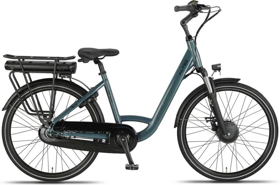 Altec Diamond Elektrische Fiets Glazuur Blauw 26 inch 44 cm 250W (42Nm) Voorwielmotor Accu 468Wh (36V 13Ah) Shimano Nexus 7 Versnellingen Hydraulische Remmen