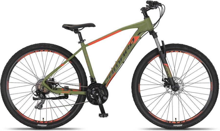 Altec Hardtail Mountainbike Camaro MTB 27.5 Inch 45 cm Unisex 21V Mechanische schijfrem Legergroen Rood
