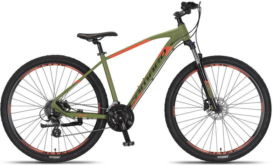 Altec Hardtail Mountainbike Camaro MTB 27.5 Inch 45 cm Unisex 24V Hydraulische schijfrem Legergroen Rood