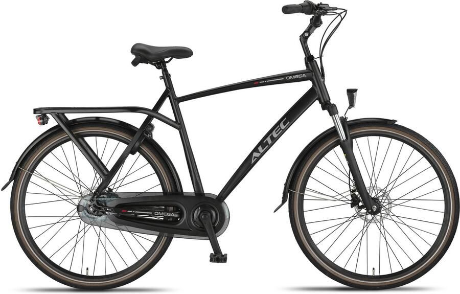 Altec Herenfiets Omega 28 Inch 61 cm Heren 7V Hydraulische schijfrem Matzwart