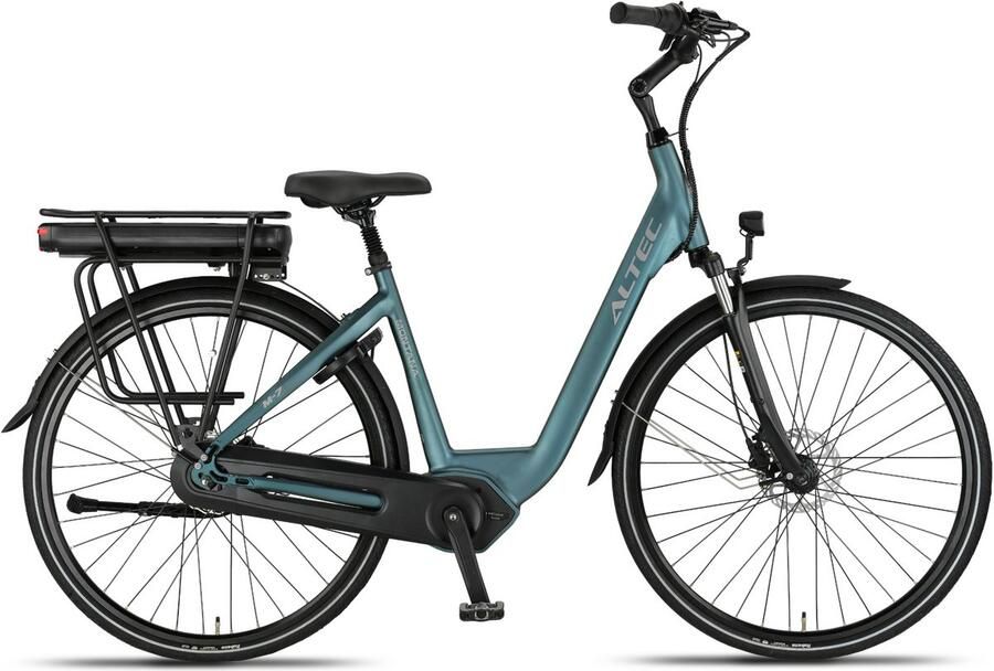 Altec Montana Next Hydraulische Remmen Elektrische Fiets Diep Groen 28 inch Accu 518Wh (37V 14Ah) 250W (65Nm) Middenmotor Shimano Nexus 7 Versnellingen