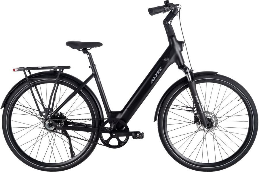 Altec Move Elektrische Damesfiets Urban fiets Stadsfiets 28 inch 50 cm Achterwielmotor Hydraulische schijfremmen Beltdrive Zwart