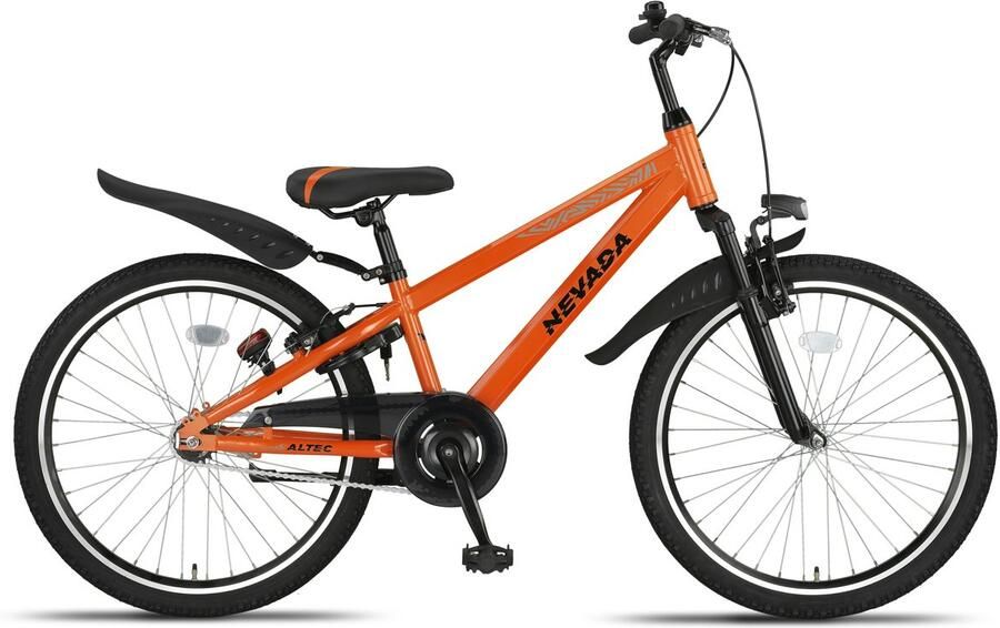 Altec Nevada Jongensfiets 24 Inch Kinderfiets voor 8 tot 12 Jaar 130-145 cm V-Brake + Terugtraprem Neonoranje