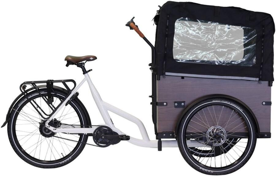 Altec Xcient Elektrische Bakfiets Glans Wit 26 inch 55 cm Accu 540Wh (17.5Ah) 250W (80Nm) Bafang Middenmotor Belt Drive Hydraulische Rem